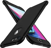 Compatible with iPhone 7 Plus Case, iPhone 8 Plus Case with [2 x Tempered Glass Screen Protector]360 Shockproof Ultra Thin Hard PC Silicone TPU Bumper Case Cover for iPhone 7 Plus 8 Plus-Black