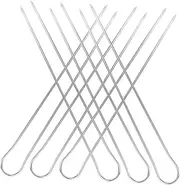 BUGUUYO 6pcs Stainless Steel U Shaped BBQ Skewers Metal Grilling Sticks for Kebab Chicken Wings Beef for Family Gatherings and Outdoor Barbecues