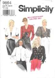 Uncut Simplicity Sewing Pattern 9864 Lined Jacket in Five Styles and Variations