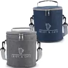 2PCS Fashion Tote Insulated Picnic Bags Handbag Lunch Box Food Storage