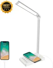 LED Desk Lamp - Eye-Caring, Wireless Charger, Touch Control, 5 Lighting Modes