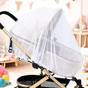 White Mosquito Net for Stroller 2Pack - Protective Baby Stroller Mosquito Net - Perfect Bug Net for Strollers, Bassinets, Cradles