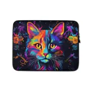 Day Glo Cat Laptop Sleeve