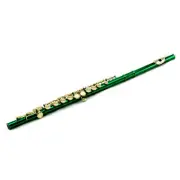 SKY Band Approved C Foot Closed Hole Green Flute w Gold Keys w Case Accessories