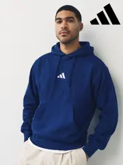 adidas Blue Essentials Feelcozy Fleece Hoodie (E37727) | $88