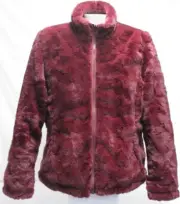 Nicole Miller Women's Reversible Plush Faux Fur Full Zip Jacket[ S]