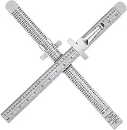 6 Inch 15 cm Pocket Ruler Flexible Precision Stainless Steel Ruler with Detachable Clips Stainless Steel Pocket Clip Scale Gauge Metric British System(2 Pieces)