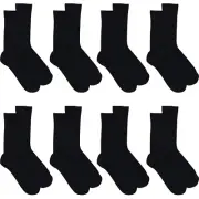 8 Pairs Holeproof Mens Merino Wool Blend Crew Everyday Socks Black Bulk S10012