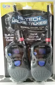 Grin Studios Kids Walkie Talkies, Hi-Tech, Built-in Morse Code, Belt Clip