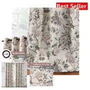 Floral Blackout Window Curtains 108" - Grommet Top Thermal Insulation Set of 2