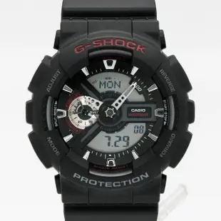 【CASIO 卡西歐】G-SHOCK 炫彩街頭潮流潮汐休閒腕錶-紅/52.4mm(GA-110-1A)