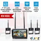 Digital Wireless 7" Monitor Splitscreen 3x CCD Reversing Camera Kit DVR 12V 24V