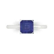 1.5Ct Asscher Cut Tanzanite VVS1 Solid Gold Solitaire Engagement Promise Ring