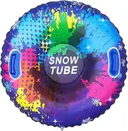 Inflatable Snow Tube - Heavy Duty Snow Sled, Snow Tubes Sleds | Cold Resistant Inflatable Snowboard Sledding Tube, PVC Snow Sled Snow Toys with Handles, Snow Tube for Kids and Adults