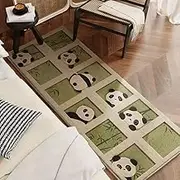 Cartoon Panda Rug - Plush Shaggy Kids Rug with Cute Animal Design Carpet, Shaggy Comfy Nursery Mat for Bedroom Décor 24x64 (16''x 48'')