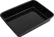 Bakemaster Professional Vitreous Enamel Non-Stick Roasting Pan, Black, 28 x 21.5 x 5cm