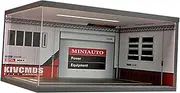 harayaa 1/18 Parking Garage Diorama Car Model Storage Box Home Decor Countertop Display 2 Parking Spaces Garage Model with Lights