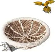 Bird Cage Nest Hand Woven Hemp Rope Bird Nest Breeding Nest Box Bird House Bed for Budgie Parakeet Cockatiel Parakeet Conure Canary Lovebird (Hemp Rope)