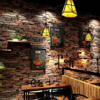 在飛比找樂天市場購物網優惠-3D立體磚塊壁紙 服裝店酒吧中式餐廳飯店 復古磚紋磚塊文化石