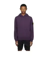 Stone Island Logo Patch Cotton Felpa Hoodie Sweatshirt Size Medium Purple NWT M
