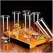 Highball Glasses Beer Juice Glass Base Glassware for Wine, Whiskey, Water Cocktails Beverage Drinking Clear Tall Glasses Tumbler Set of 6