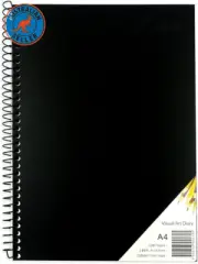 , Visual Art Diary A4, 120 Pages, 110 GSM Cartridge Paper, Acid Free, Spiral Bou