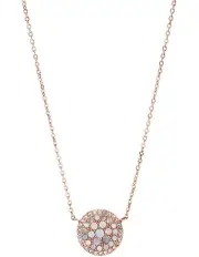 [Fossil] Pearl Disc JF01740791 Necklace in Two Tone