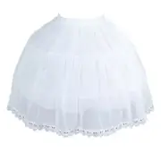 Petticoat Crinoline 2 Hoops White Skirt Victorian Costume Half Slips for Women