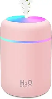 Mini Humidifier, Portable 300ml Cool Mist Humidifier, USB Personal Desktop Small Humidifier, Night Light Function, Super Quiet, Auto Shut-Off, for Car Office, Home, Bedroom, Baby Room, Travel