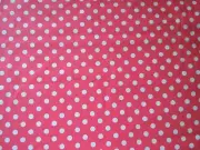 NEW WAVERLY INSPIRATIONS COTTON FABRIC *1 Yard* CORAL-W-WHITE POLKA-DOT-#1778