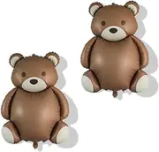 Lyvixora 2 PCS Matte Teddy Bear Foil Balloons - Large Gender Reveal Decorations, Adorable Baby Shower & Birthday Party Decor, Cute Balloons for Birthdays & Celebrations​​