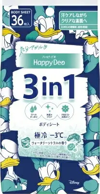 少量現貨 日本製 Mandom Happy Deo 三合一身體濕紙巾 清爽涼感 濕巾 涼感 舒爽 爽身粉 夏季必備 迪士尼 2022新款【小福部屋】