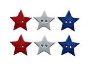 Star Power - Patriotic Buttons - Craft Sewing Scrap - Shelly's Buttons - July 4