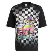 $60 Adidas x Jeremy Scott Shirt JS Rally NASCAR Graphic T-Shirt Mens Large Black