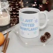 I Just Tooted" Snowflakes Mug – Fun & Quirky Winter Coffee Cup