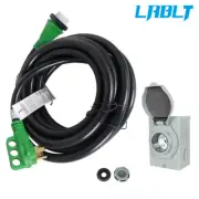 LABLT 50 Amp 30 FT RV Extension Cord+Power Inlet Box SS2-50R 3-Prong
