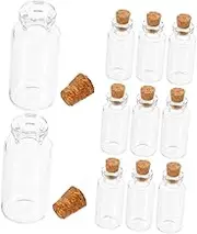 CORHAD 24Pcs Small Glass Wishing Bottles with Cork Stopper DIY Craft Containers for Messages Essential Oils Decorative Storage for Parties and Giving
