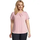NEW Lands' End Silky Pleated Keyhole Blouse Top Light Pink Blush Plus Size 5X 32