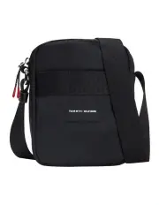 [Tommy Hilfiger] Logo Patch Small Reporter Bag in Black