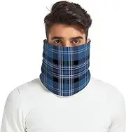 [Caihoyu] Neck Warmer Gaiter for Men &Women Thicken Knitted Windproof Neck Ski Warmer Cold Weather Outdoor Sports Blue Black Tartan Plaid Scottish, Multicolor