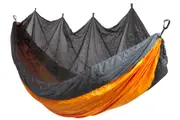 Bug Net Hammock - Dark Cheddar Body & Blueberry Border Single