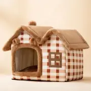 Foldable Cat House Winter Warm Cave Bed for Small Dogs Soft Kennel Puppy House