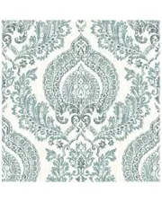 NuWallpaper Kensington Damask Blue Peel & Stick Wallpaper
