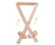 Heatless Curling Rod Headband Flannel Curling Hair Rollers Lazy Curler Set-Beige