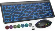 Wireless Keyboard and Mouse Bluetooth, Multi-Device Slim Portable Rechargeable B
