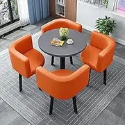 Negotiation Table and Chair Set,Office Reception Room Club Table,Simple Round Dining Table Set, Conference Tables,Coffee Table and Chair Set (Color : 22, Size : 23.6in/60cm)
