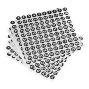 Number Sticker 1-100 Label Number Self Adhesive Black White, Pack of 25