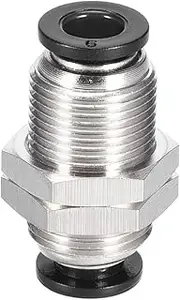 uxcell Straight Pneumatic Push to Quick Connect Fittings Bulkhead Union 6mm Tube OD X 6mm Tube OD