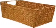 ZUNOXAZ Handmade Woven Storage Basket Multi Functional Desktop Snack Container Fruit Basket Vintage Home Accessory for Organizing Cosmetics Books and More
