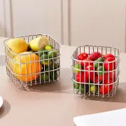 Fruit Drain Basket Stainless Steel Wire Vegetable Storage Container Basket Table